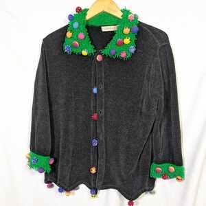 Christmas Cardigan Sweater Classic Vintage 90's, Inspired By Belle Point,‎ Sz XL